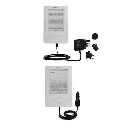 International Essential Kit for the Amazon Latest Generation 6″ Kindle (US & International) includes a Car and International Home Charger w/ TipExchange Technology