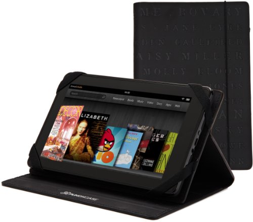 PUNCHCASE Hansen Standing Case, Embossed Literary Print – Made for Kindle Fire