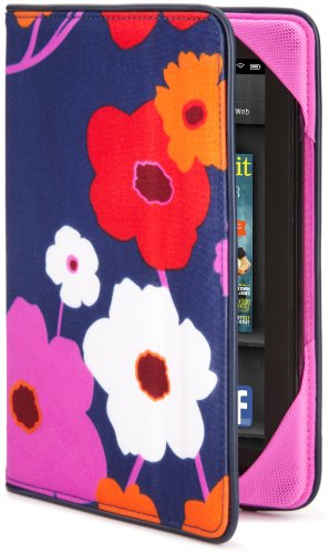 BUILT Kindle FIRE Slim Folio Case, Lush Flower