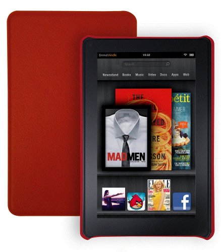 Artisan Series Egyptian Leather Hard Shell Case for Kindle Fire, Red