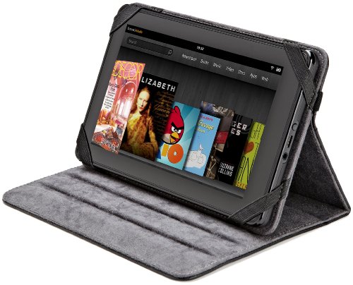AmazonBasics Leather Folio Cover with Multi-Angle Adjustable Stand for Kindle Fire, Samsung Galaxy Tab 7.0 (Black)