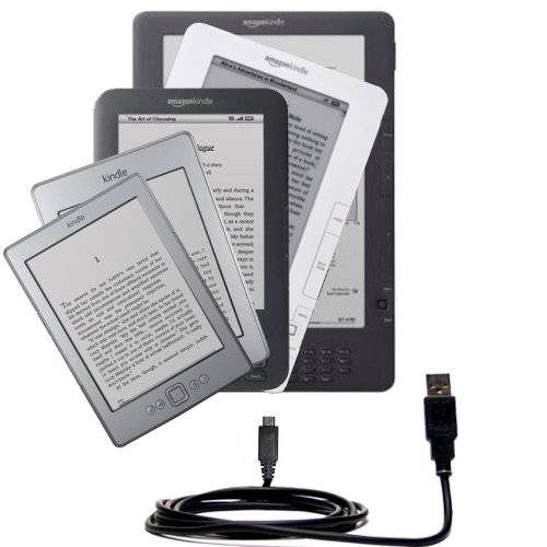 Classic Straight USB Cable for the Amazon Kindle / DX / Touch / Keyboard (WiFi and 3G) with Power Hot Sync and Charge Capabilities
